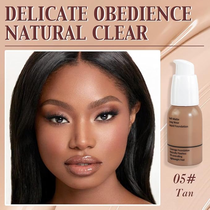 2Pcs Matte Liquid Full Coverage Foundation, Flawless Soft of 2)