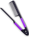 Herstyler Hair Straightening Comb - Straightener Comb for Flat Iron - Makes Styling Easy - Get Straight Hair in Minutes (Purple)