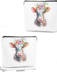 Floral farm animals cosmetic bag