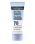 Neutrogena Ultra Sheer Dry-Touch Sunscreen Lotion SPF 70, Broad Spectrum, Water Resistant 80 Min, Oil-Free, Oxybenzone-Free, Non-Comedogenic, Matte Finish, Body Sunscreen, Travel Size 3 Fl Oz