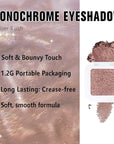 evpct Rose Gold Single Eyeshadow Palette Makeup for Older Women, Amber Rush Brown Shimmer Glitter Sparkly Cream Eye Shadow Palette Brightener Makeup for Older Women, High Pigment Monochrome Eyeshadow