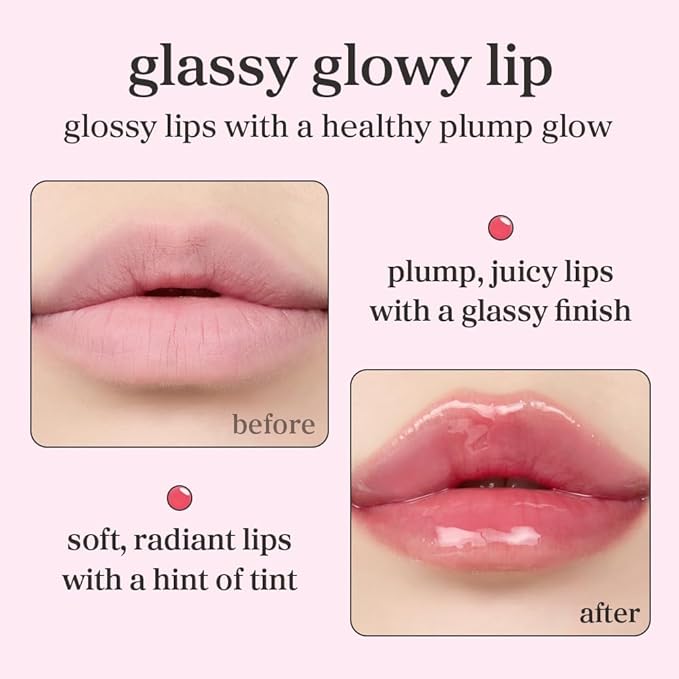 NOONI Korean Lip Oil - Appleplum | Long-Lasting, Moisturizing, Plumping, Revitalizing for Dry Lips, Waterproof, No Peel Off, Korean Tint, Hydrating, Nourishing Crystal Clear, 0.12 FL Oz