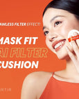 [*Mini Size*] TIRTIR Mask Fit Ai Filter Cushion Foundation | AI-Like Semi-Matte Finish - Up to 72-Hour Medium to Full Coverage Korean BB Cushion Make up Beauty, #49N Deep Chestnut, 0.15 Fl Oz