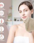Nugilla Makeup Remover Cloths, 8 Packs Makeup Remover Towels Reusable Face Wash Cloth, Soft Makeup Remover Microfiber Face Cloth for Women(Beige)
