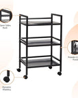 Amazon Basics 3-Tier Metal Rolling Cart, Black