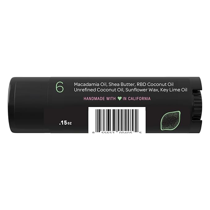 Ellovi Natural Lip Butter Lip Balm - Key Lime - Pure Enough to Eat - Made With Just 6 Vegan Ingredients - Moisturizing Lip Care for All Day Hydration (3-Pack)