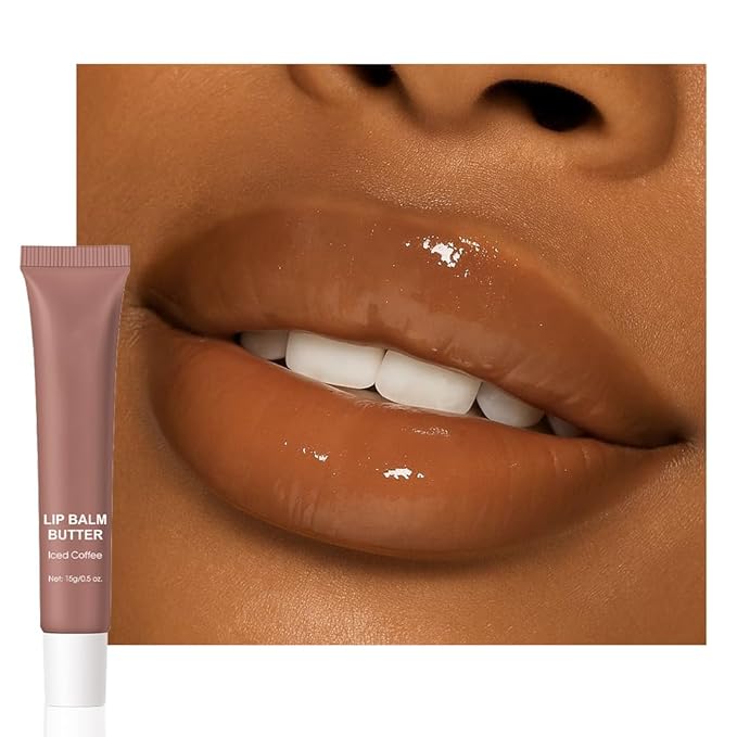 Summer Lip Butter Balm Lip Gloss, Ultra-Hydrating Natural Vegan Lip Balm, Sheer-Tinted Shine & Hydration, Soothes & Softens Dry Lips Skincare, Bálsamo labial hidratante #3 Iced Coffee