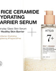 ANUA RICE CERAMIDE 7 HYDRATING BARRIER SERUM, Brightening, Hydrating Serum for Face, Rice, Hyaluronic Acid, Niacinamide, Fragrance-free, Non comodogenic, Glass Skin, Korean Skin Care, 50ml/1.69fl.oz.