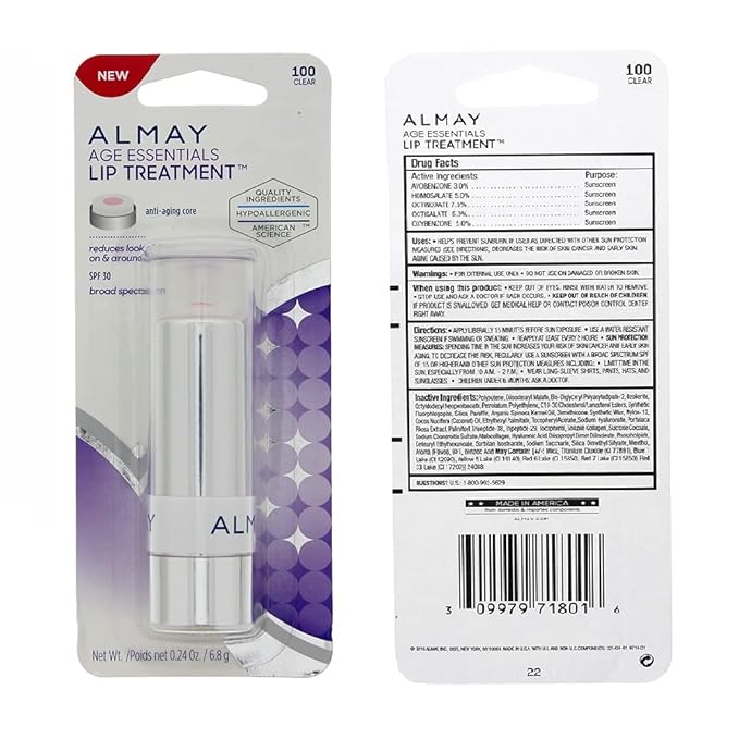 Almay A Pack of 2 Almay Age Essentials Lip Treatment, Clear 100
