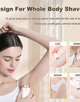 Facial Hair Removal for Women, Portable Painless Electric Shaver Device with Built-in LED, Wet/Dry Electric Razor Hair Remover Epilators for Face, Chin, Upper Lip and Arms (White-2025)