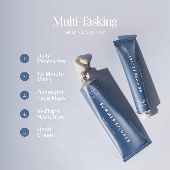 Summer Fridays ShadeDrops Broad Spectrum SPF 30 & Jet Lag Mask Gift Set - Multitasking Moisturizer & Face Mask & Antioxidant-Enriched Mineral Sunscreen (2 Count)