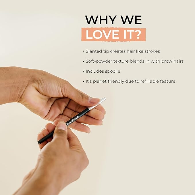 WUNDERBROW Micro-Sculpt Refillable Brow Pencil (Black Brown)