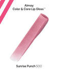 Almay Color & Care Hydrating Lip Gloss, Soft Natural Hues, Prebiotic Complex, Hyaluronic Filling-Sphere Technology, 500 Sunrise Punch, 0.1 Fl Oz