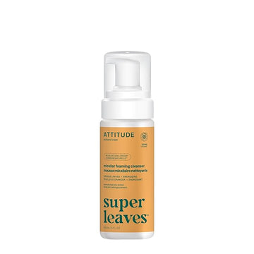 ATTITUDE Micellar Foaming Facial Cleanser, EWG Verified, Dermatologically Tested, Plant and Mineral-Based, Vegan, Orange Leaves, 5 Fl Oz