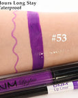 evpct 2Pcs Lavender Purple Matte Liquid Lipstick Lip Gloss Stain and Retractable Lip Liner Makeup Set for Women Long Lasting Waterproof 24 Hours Lipstick labial mate larga duracion 24 53#