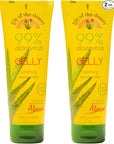 Lily Of The Desert Gelly Moisturizer - 99% Organic Aloe Vera Gel for Skin, After Sun Care with Aloe, Vitamin E Oil, and Vitamin C for Sunburn Relief, 8 Fl Oz (Pack of 2)