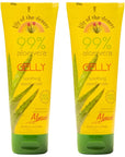 Lily Of The Desert Gelly Moisturizer - 99% Organic Aloe Vera Gel for Skin, After Sun Care with Aloe, Vitamin E Oil, and Vitamin C for Sunburn Relief, 8 Fl Oz (Pack of 2)
