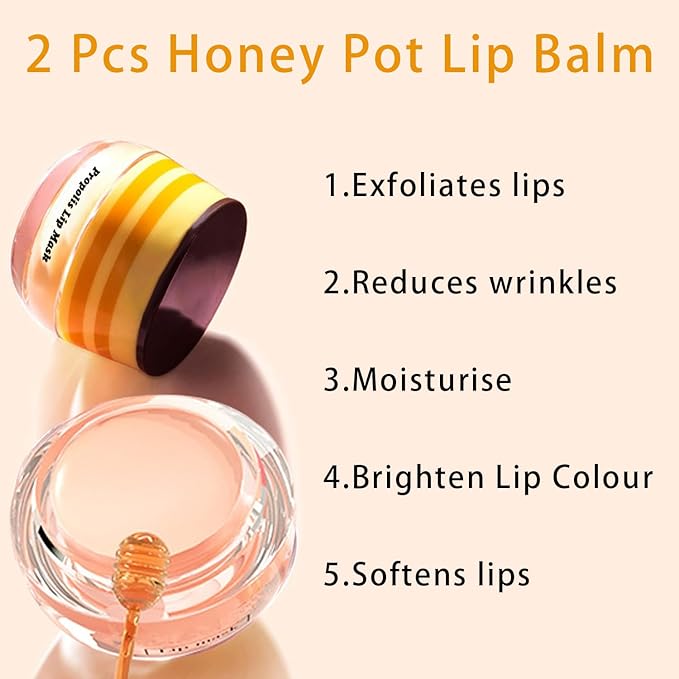 2 PCS Bee Lip Balm Honey Wrinkle