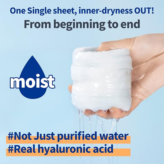 WELLAGE Real Hyaluronic Blue Toner Pad – Korean Toner Pads for Calming & Moisturizing with Hyaluronic Acid - Exfoliating Pads for Skin Smooth, K-Beauty Skincare, 70 Sheets
