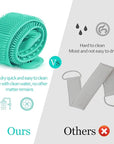Inmorven Exfoliating Back Scrubber for Shower with Handles, 30 Inch Double-Sided Back Exfoliator Body Scrub Towel, Exfoliating Washcloth Bath Tool for use in Shower, Clean Skin for Men & Women (Green)