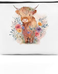 Western cosmetic bag highland cow