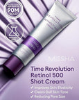 MISSHA Time Revolution Night Repair Retinol 500 Shot Cream 2.02 Fl oz - Advanced Korean Retinol Cream for Face, Skin Barrier Strengthening, Improved Elasticity & Radiance, Overnight Moisturization