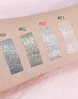 Single Glitter Eyeshadow, Shimmer Eyeshadow Palette, Korean Eye Glitter Makeup, Ultra-Blendable, Sparkle Silver Eye Shadow, Single Shade Metallic Pigmented, (Silver)