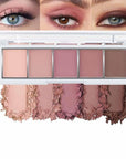 evpct 5 Colors Matte Nude Eye Shadow Palette Makeup for Older Women, Nude Pink Rose Mauve Brown Cocoa Matte Cream Mini Eyeshadow Palette for Blue Green Eyes, Contour Makeup Palettes, sombras de ojos