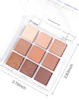 evpct 9 Colors Nude Pink Brown Maroon Glitter Shimmer Matte Eye Shadow Palette Makeup, Highly Pigmented Waterproof Brown Nude Maroon Cocoa Chocolate Shimmer Sparkling Party Eyeshadow Palette
