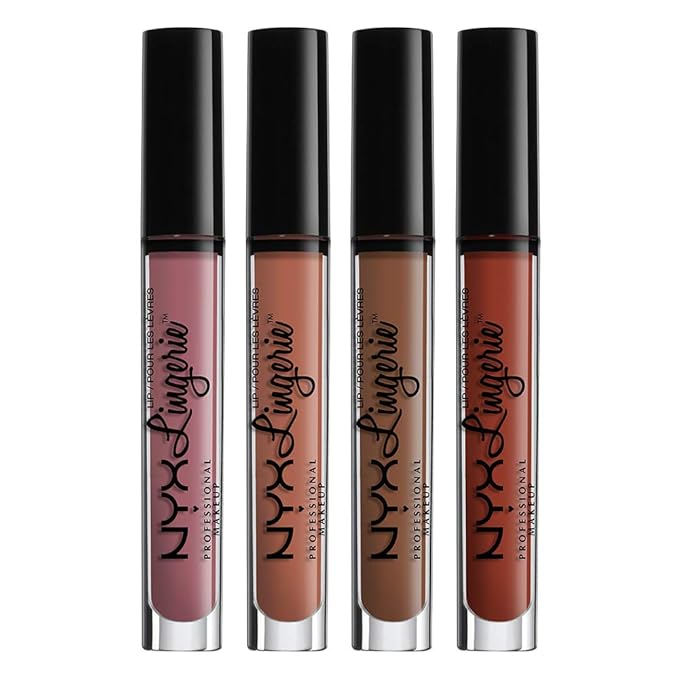 NYX PROFESSIONAL MAKEUP Lip Lingerie Matte Liquid Lipstick - Bedtime Flirt, Red Toned Pink