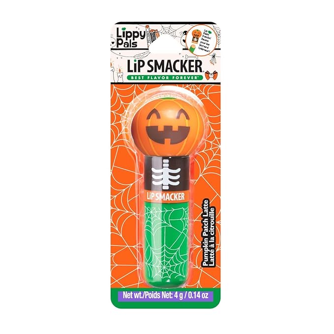 Lip Smacker Halloween Lippy Pal Lip Balm- Spooky Cute Pumpkin Patch Latte Flavored Deliciousness, Moisturizes, Nourishes, & Soothes, Cruelty-Free & Vegan - Pumpkin