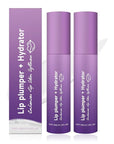 2Pcs Lip Plumper + Hydrator Lip Balm,Instant Volumizing Gloss with Hyaluronic Acid & Anti-Aging Ingredients,High-Shine Moisturizer for Smooth,Plump Lips,Cooling & Non-Sticky Formula
