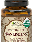 US Organic 100% Pure Frankincense Essential Oil, USDA Certified Organic, Steam Distilled, Boswellia serrata, Sourced from India, Topically or in Diffuser, Perfect for Aging or All Skin Type (15 ml)