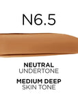 L'Oreal Paris True Match Super-Blendable Foundation, Medium Coverage Liquid Foundation Makeup, N6.5, Medium Deep, 1 Fl Oz