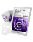SNP Real Active Firming Ampoule Sheet Mask | Revitalizing and Strengthening for All Skin Types | Vegan Sheet Masks with 7 Collagen and Peptides | Collagen Face Masks Skincare | 10 Sheets