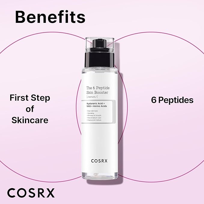 COSRX 6X Peptide Collagen Booster Toner Serum, Niacinamide & Hyaluronic Acid Skin Renewal Boosting Facial Essence for All Skin Types, Korean Skin Care, Paraben Free, 150mL/5.07 Fl.Oz