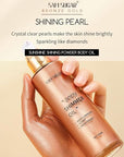 Shimmer Body Oil, Long Lasting Moisturizing Body Glow Glitter for Women Face Luminizer Highlighter Makeup 100ml Shimmer Oil for Glowing Skin Lotion (Bronze Gold)