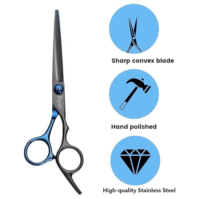 Hair Cutting Scissors Haircut Shears Kit, Fcysy Professional Barber Shears Set, Hairdressing Salon Scissors Blending Shears Barber Accessories for Hairdresser Home Use