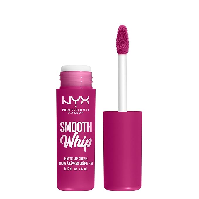 NYX PROFESSIONAL MAKEUP Smooth Whip Matte Lip Cream, Long Lasting, Moisturizing, Vegan Liquid Lipstick - Bday Frosting (Violet Red)