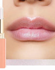 Oulac Moisturizing Shine Lipstick - Giltter Tinted Lip Balm Hydrating, Lip Plumper, Glossy Finish, Sheer Coverage with Pearlescent, Smooth for All Skin, Cracked and Chapped Lips, 2.2g/0.07oz (S03)