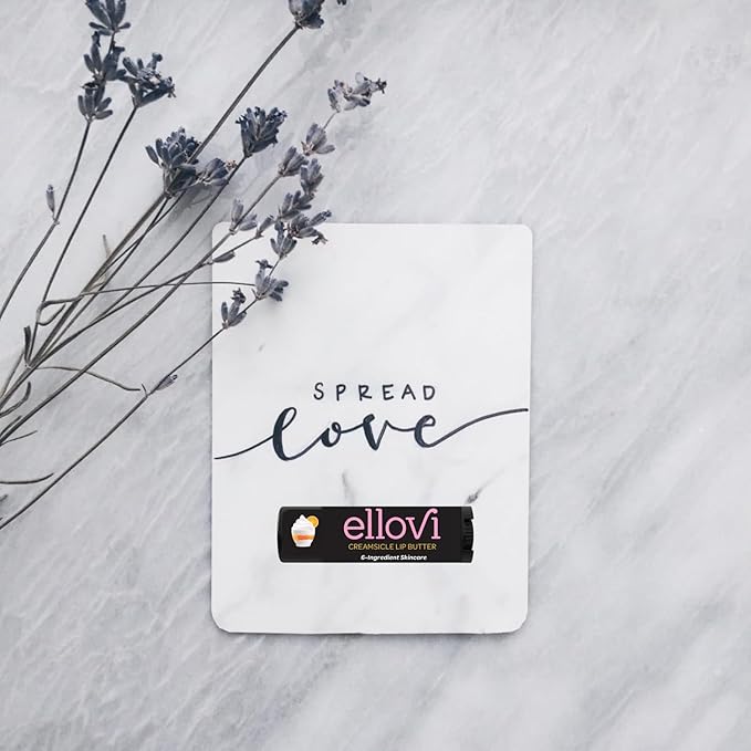 Ellovi Natural Lip Butter Lip Balm - Creamsicle - Pure Enough to Eat - Made With Just 6 Vegan Ingredients - 100% Natural & Organic Moisturizing Lip Care for All Day Hydration (4-Pack)