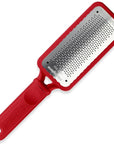 Microplane Colossal Foot File Scraper - The Original Stainless Steel Foot Rasp, Dead Skin/Callus Remover for Feet, Gentle Foot Scrubber, Pedicure Tools for Salon-Quality Foot Care, Red