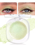 Light Green Cream Glitter Shimmer Metallic Eyeshadow Palette Makeup, Natural Single Mini Instant Holographic Eyeshadow For Women Halloween Birthday Party Wear, Sombras Crema Para Ojos