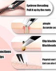 [9+1 PCS] Tweezers Kit, Tweezer for Women Facial Hair, Professional Tweezers Set, Eyebrow Tweezer, Professional Stainless Steel Eyebrow for Women &Men,Black And Pink Beauty Sets.