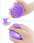 HEETA Scalp Massager Hair Growth, Soft Silicone Scalp Scrubber Shampoo Brush for Exfoliation, Dandruff Removal Head Massage Stress Relax, Wet & Dry Use for Thick Thin Curly Hair Care, Purple