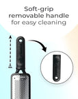 Microplane Colossal Foot File Scraper - The Original Stainless Steel Foot Rasp, Dead Skin/Callus Remover for Feet, Gentle Foot Scrubber, Pedicure Tools for Salon-Quality Foot Care, Black
