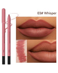 KISSIO Lip Liner,Creamy Lip Pencil,Long Lasting Lip Liner with Sharpener,Matte Finish,Smooth and Soft,Non-Dry,Easy to Use,Cruelty free,0.02 oz,03 Whisper