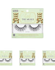KISS Lash Couture The Muses Collection False Eyelashes, Duchess', 16 mm, Handmade, Refined Faux Silk, Contact Lens Friendly, Easy to Apply, Includes 1 Pair Reusable Strip Lashes (Pack of 4)