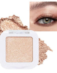 evpct Light Nude Brown Shimmer Single Eyeshadow Palette Makeup for Older Women, Iced Latte Glitter Sparkle Cream Eye Shadow Palette Brightener Makeup for Older Women, High Pigment Monochrome Eyeshadow