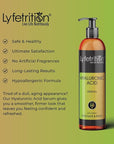 Lyfetrition Hyaluronic Acid Serum for Skin, Moisturizing and Hydrating Serum for All Types of Skin, 100% Natural Face Serum with Vitamin C & Aloe Vera (12 Fl Oz), Clear Serum, (Lyfe7581)